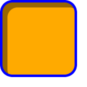 A round-cornered box with a light gray shadow the inverse shape
                    of the padding box filling 10px in from the top and left edges
                    (just inside the border).