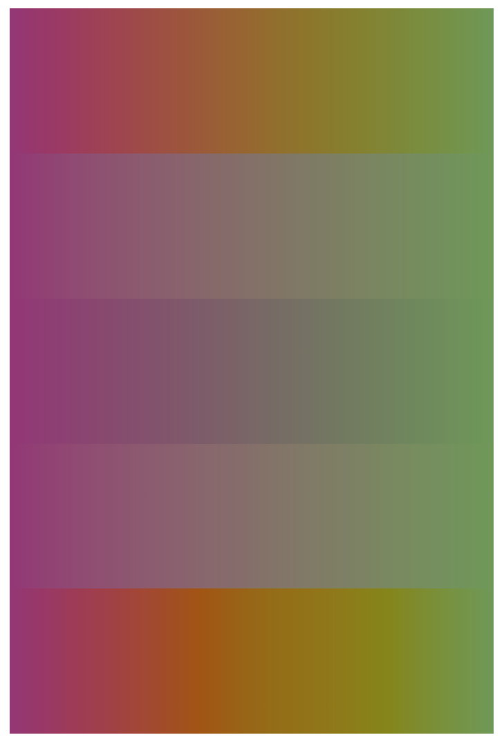 blue to green gradient in three colorspaces